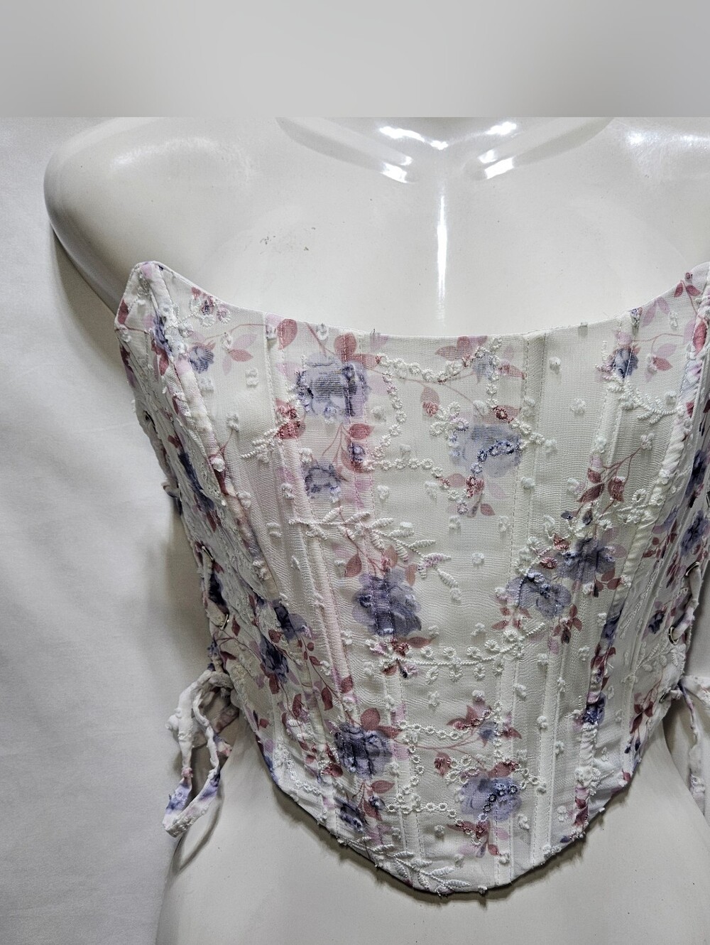Windsor Floral Lace Corset Top Coquette Fairycore Cottagecore Bustier Size S